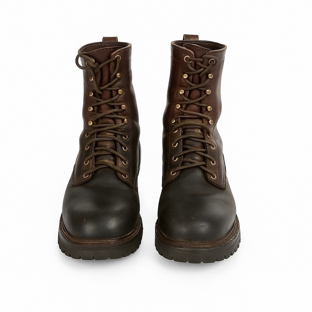 White's Boots Men's 9.5E Brown Leather Lace-Up Work Boots Vibram Sole USA Made